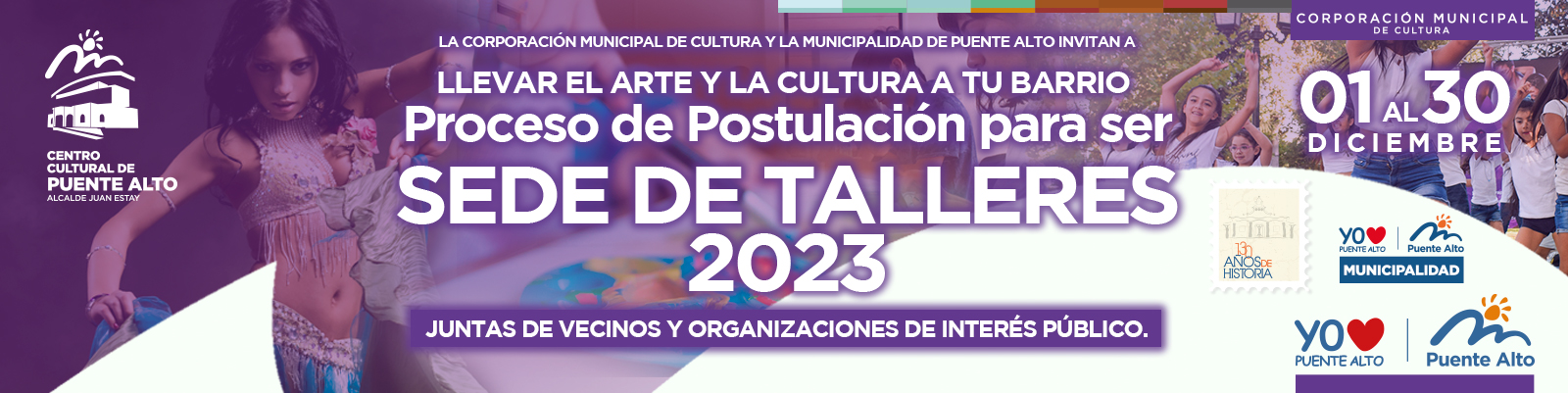 POSTULACIONES ABIERTAS PARA SER SEDE DE TALLERES ARTÍSTICOS 2023 